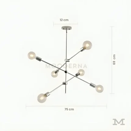 Luminaria Saku Platinium con medidas: 75 cm de diámetro y 69 cm de altura.