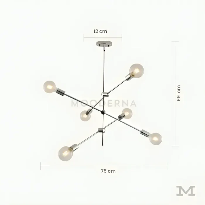 Luminaria Saku Platinium con medidas: 75 cm de diámetro y 69 cm de altura.