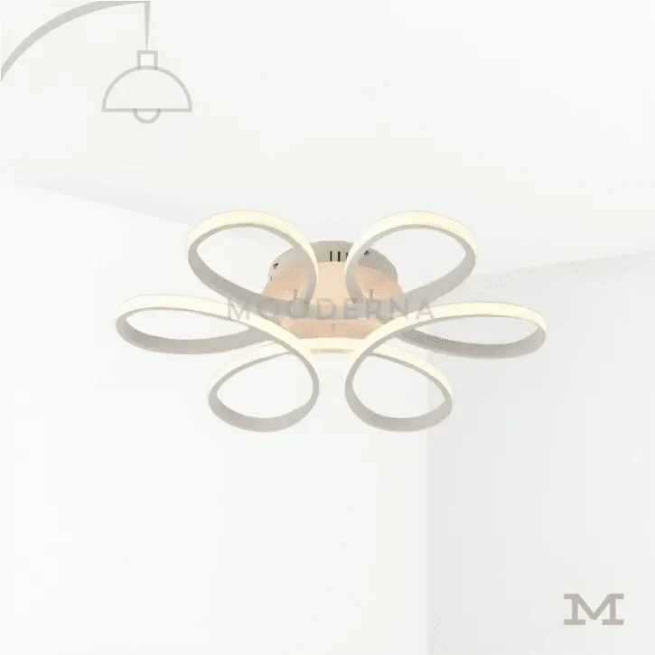Luminaria Loto White en fondo blanco.