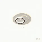 Dimensiones de la Luminaria Shanda con luz LED de 47 cm de diámetro.