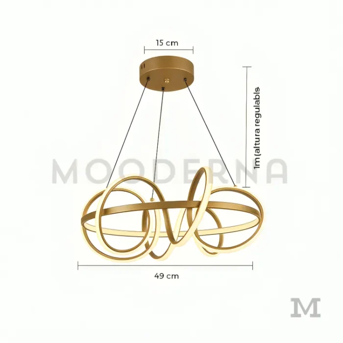 Vista técnica con medidas de 49 cm de diámetro.