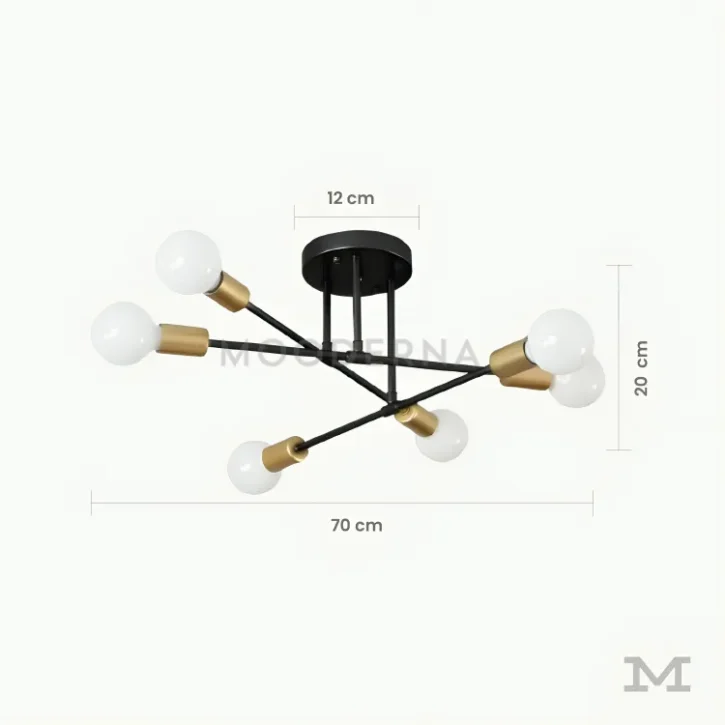 Dimensiones de la Luminaria Aries Black and Gold.