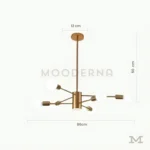 Vista de la luminaria con indicación clara de medidas.