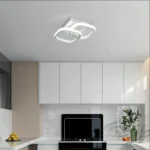 Luminaria Amy White en cocina moderna.