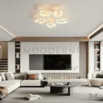 Sala contemporánea con luminaria Florencia White.