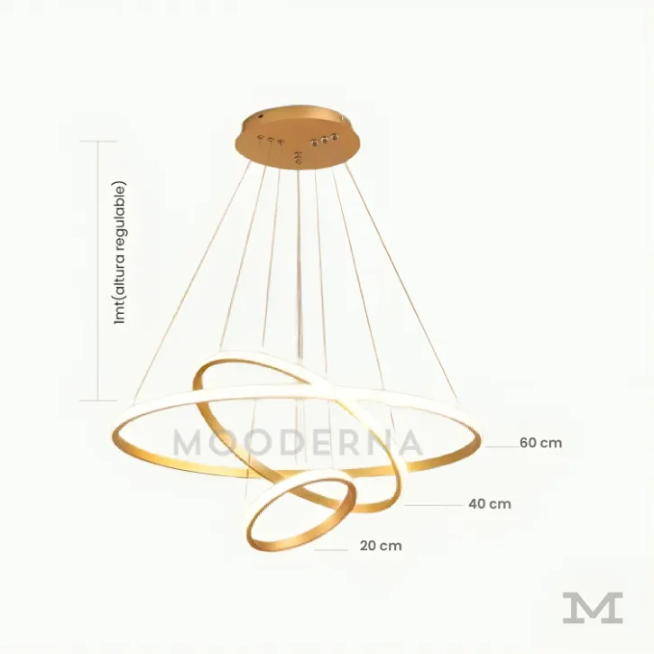 Dimensiones de la Luminaria Isabela Gold.