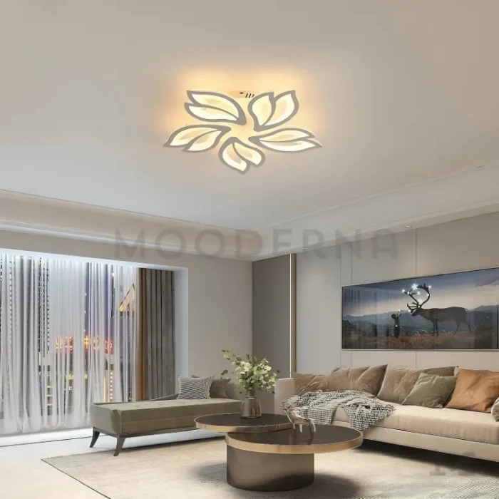 Dormitorio elegante con luminaria Florencia White.