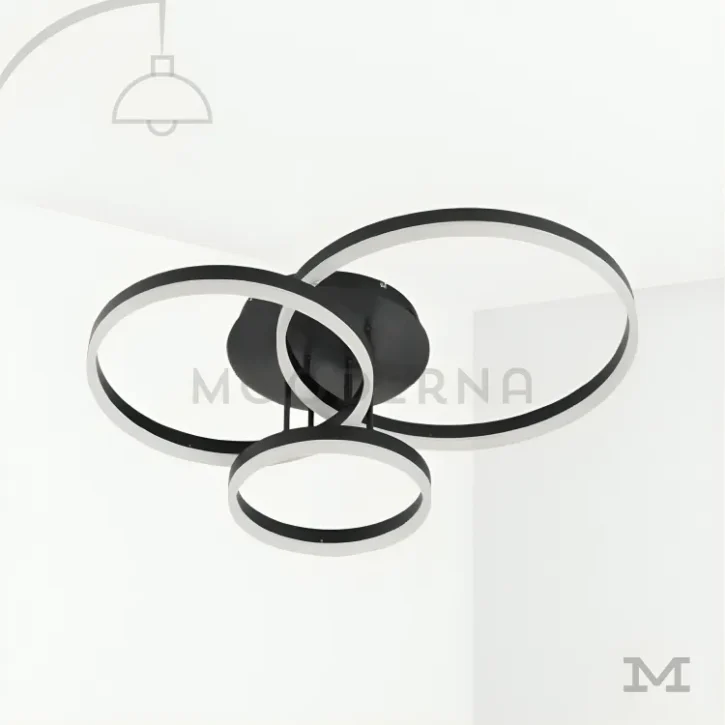 Luminaria Hermes Black con fondo blanco.