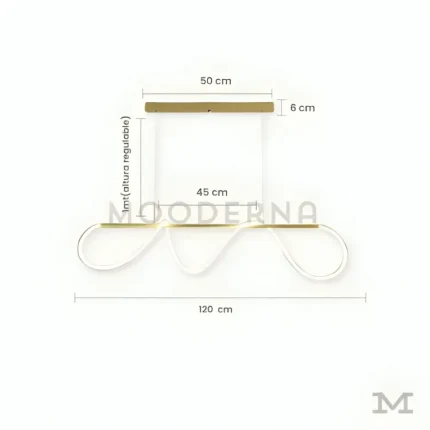 Medidas de la Luminaria Joy Gold colgante de 120 cm.