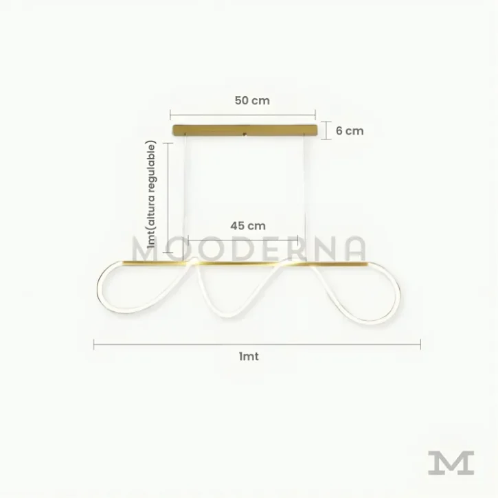Medidas de la Luminaria Joy Gold colgante de 120 cm.