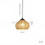 Medidas de la Luminaria Graciela: 26 cm de diámetro, 29 cm de altura