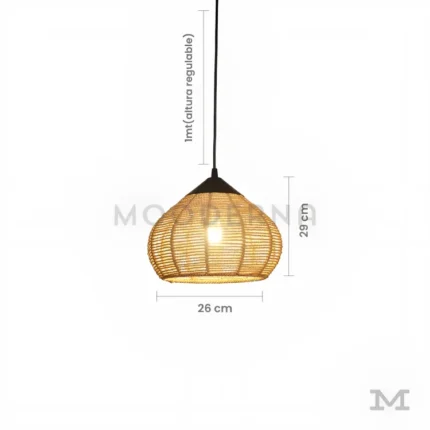 Medidas de la Luminaria Graciela: 26 cm de diámetro, 29 cm de altura