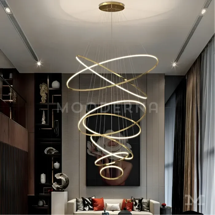 Lámpara Ámbar Gold en espacio abierto con iluminación natural.