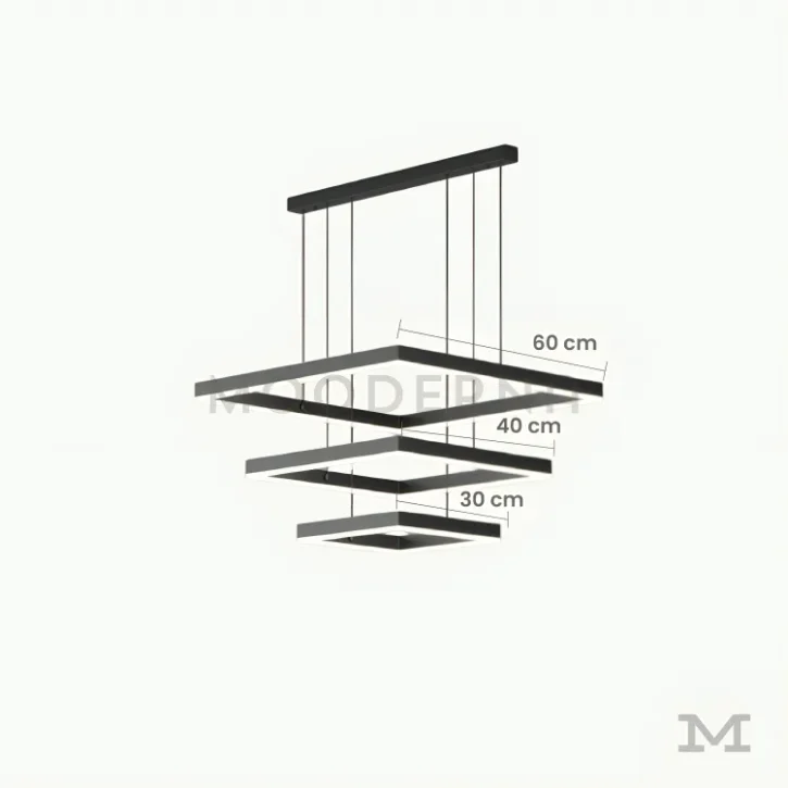 Imagen con medidas de la luminaria Lucien Black.