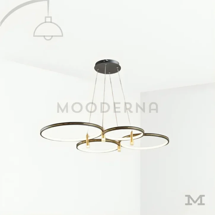 Luminaria Elisea Black and Gold en fondo blanco neutro.