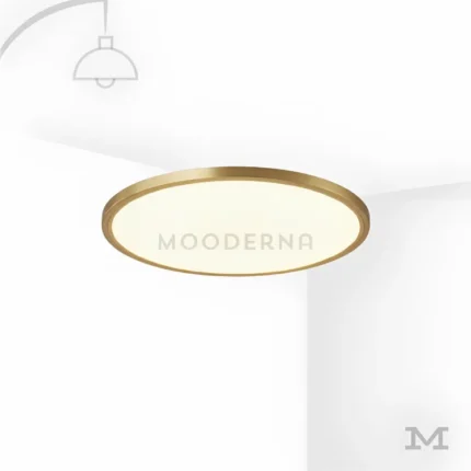 Luminaria Lizy Gold LED con diseño circular elegante.