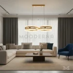 Ambiente de sala iluminado con la Ophelia Gold como protagonista.
