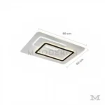 Imagen de la luminaria con indicación de dimensiones: 50 cm de ancho y 10 cm de alto.