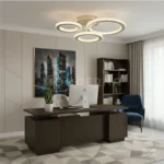 Ambiente de sala contemporánea con Cyrene como pieza central.