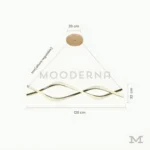 Luminaria Fany Gold con altura y largo especificados en centímetros