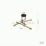 Medidas de la luminaria Eleanor Black and Gold con altura y diámetro en centímetros