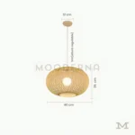 Luminaria Laurel con medidas técnicas de altura y diámetro