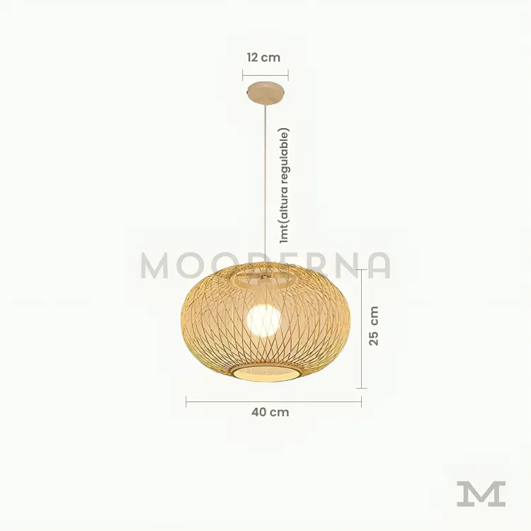 Vista técnica de Laurel mostrando dimensiones exactas Luminaria Laurel con medidas técnicas de altura y diámetro