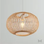 Foto de cerca de la luminaria Laurel mostrando textura del trenzado