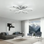 Segundo detalle cercano de Loto Platinum mostrando la forma orgánica de sus aros y la distribución uniforme de la iluminación, ideal para quienes buscan un punto focal decorativo.