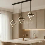 Valeria Black instalada en comedor de estilo contemporáneo, creando un punto focal elegante gracias a su composición múltiple y acabado negro mate.