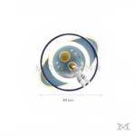 Orbi Stel ar con medidas referenciales, mostrando su diámetro de 40 cm y perfil compacto de techo, perfecta para espacios medianos.