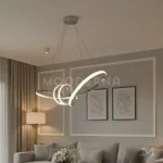 Madison Platinum instalada en sala, aportando una iluminación amplia y regulable que acompaña tanto momentos de descanso como reuniones sociales, integrándose con estilos modernos y minimalistas.