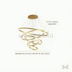 Imperial Gold con medidas referenciales, mostrando sus distintos diámetros disponibles y altura regulable hasta 3.5 metros, perfecta para proyectos de doble altura.