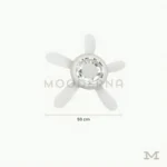 Lurey White con medidas referenciales, mostrando su diámetro de 50 cm y altura de 14 cm.