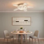 Lurey White instalada en comedor, aportando iluminación uniforme y ventilación integrada.