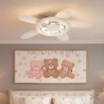 Lurey White en habitación, proporcionando iluminación suave y ventilación silenciosa.