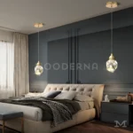 Soléth Gold en habitación, resaltando el efecto de la luz sobre el vidrio y el ambiente íntimo.