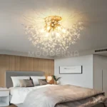 Venus Gold instalada en habitación, aportando una iluminación cálida y un efecto visual sofisticado.