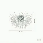 Venus Platinum con medidas referenciales, mostrando su diámetro de 45 cm.