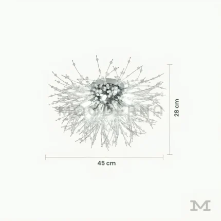 Venus Platinum con medidas referenciales, mostrando su diámetro de 45 cm.