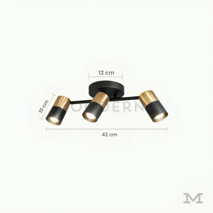 Noeimira Black and Gold con medidas referenciales, mostrando su diámetro de 42 cm y altura de 7 cm.