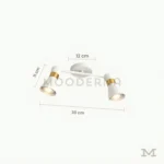 Safyra Glow White con medidas referenciales, mostrando su diámetro de 30 cm y altura de 10 cm.