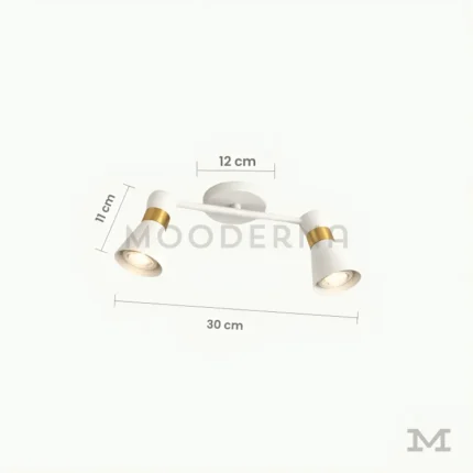 Safyra Glow White con medidas referenciales, mostrando su diámetro de 30 cm y altura de 10 cm.