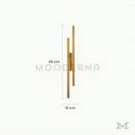 Eiko Gold con medidas referenciales, mostrando su altura de 35 cm y diseño compacto.