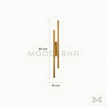 Eiko Gold con medidas referenciales, mostrando su altura de 35 cm y diseño compacto.