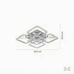 Carmina Gold con medidas referenciales, mostrando su diámetro de 53.5 cm y perfil estilizado.