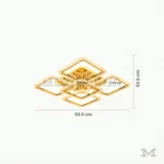 Carmina Gold con medidas referenciales, mostrando su diámetro de 53.5 cm y perfil estilizado.