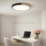 Amelia instalada en oficina, brindando iluminación clara y eficiente para el trabajo diario.