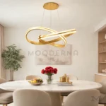 Grace Gold instalada en sala, aportando elegancia y un efecto visual sofisticado.