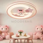 Helena Pink en habitación infantil, destacando su luz suave y decorativa.